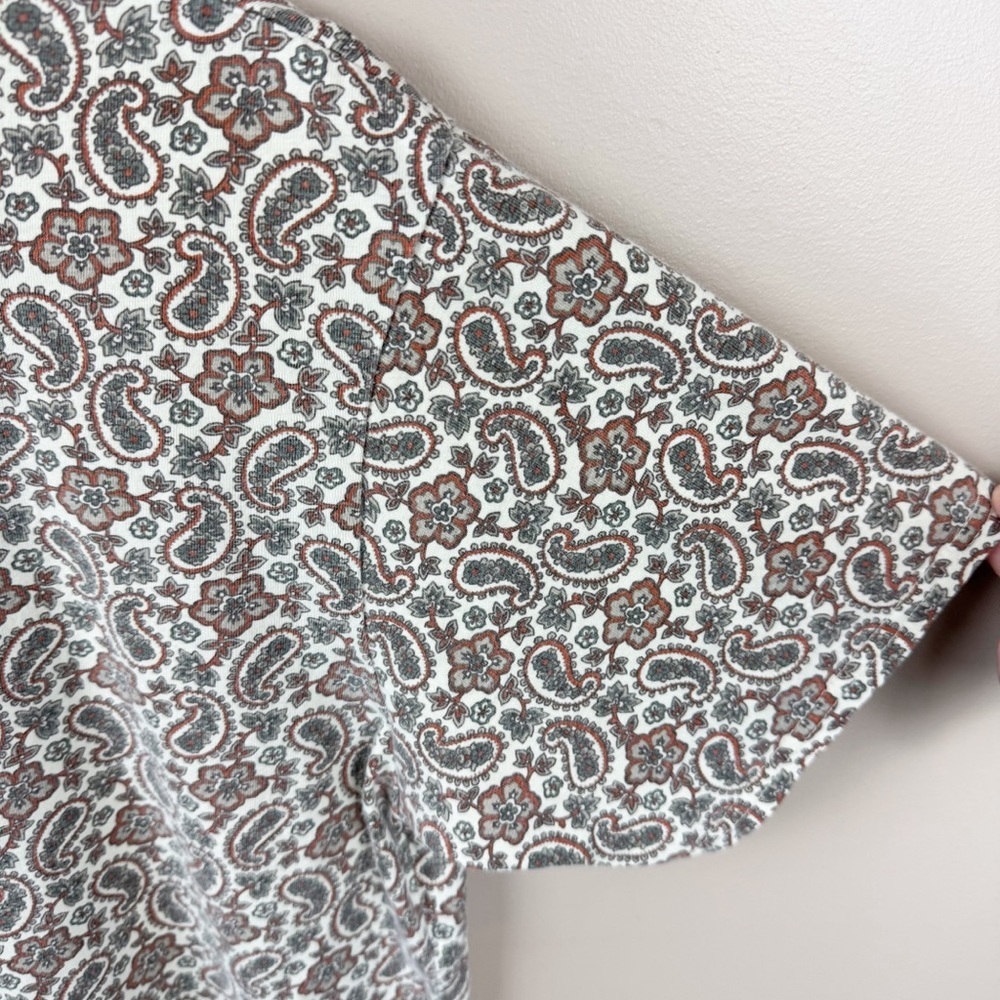 Vintage Abercrombie 1990s Floral Paisley Short Sleeve Tee Size Large Boxy - Picture 5 of 8